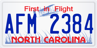 NC license plate AFM2384