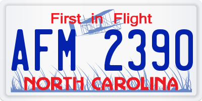 NC license plate AFM2390