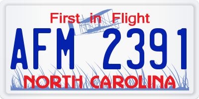 NC license plate AFM2391