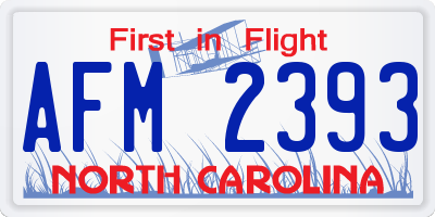 NC license plate AFM2393