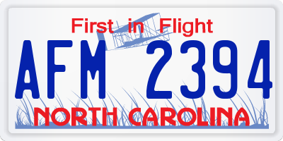 NC license plate AFM2394