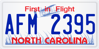 NC license plate AFM2395