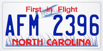 NC license plate AFM2396