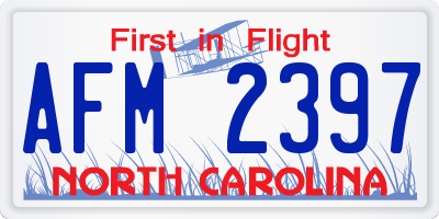 NC license plate AFM2397