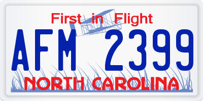NC license plate AFM2399