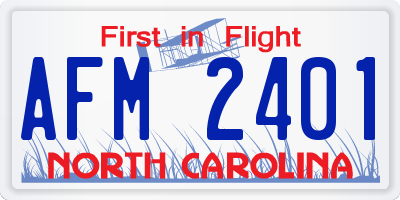 NC license plate AFM2401