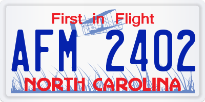 NC license plate AFM2402