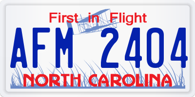 NC license plate AFM2404