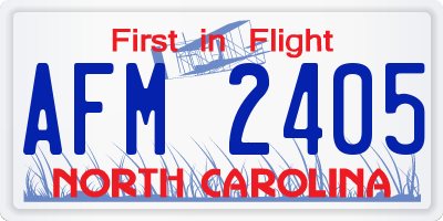 NC license plate AFM2405