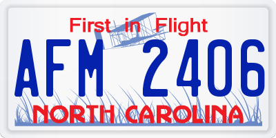 NC license plate AFM2406