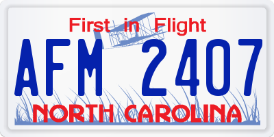 NC license plate AFM2407