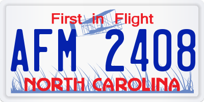 NC license plate AFM2408