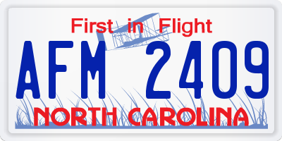 NC license plate AFM2409