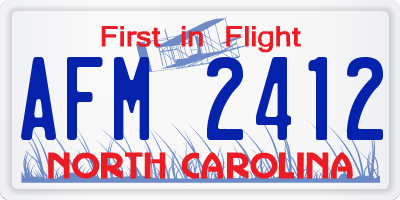 NC license plate AFM2412