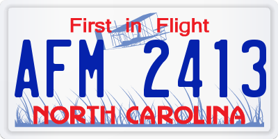 NC license plate AFM2413