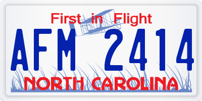 NC license plate AFM2414