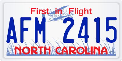 NC license plate AFM2415