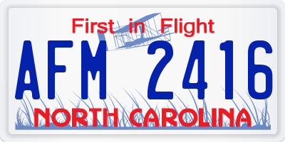 NC license plate AFM2416