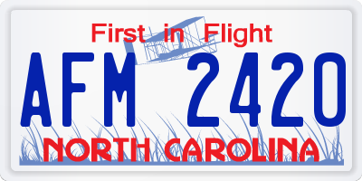 NC license plate AFM2420