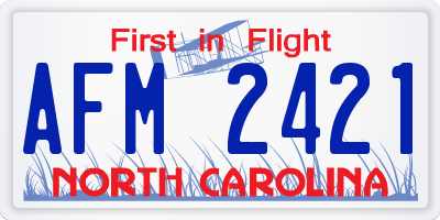 NC license plate AFM2421