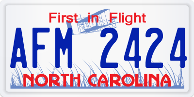 NC license plate AFM2424