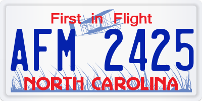 NC license plate AFM2425