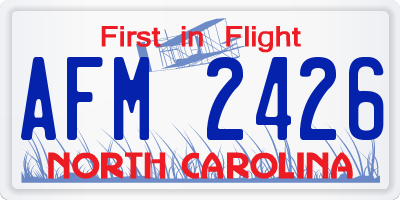 NC license plate AFM2426
