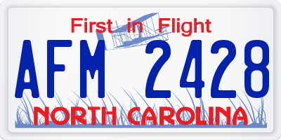 NC license plate AFM2428