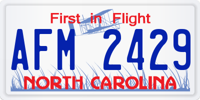 NC license plate AFM2429