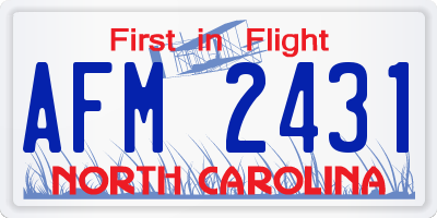NC license plate AFM2431