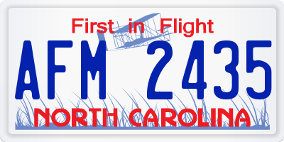 NC license plate AFM2435