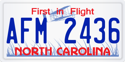 NC license plate AFM2436