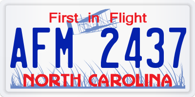 NC license plate AFM2437