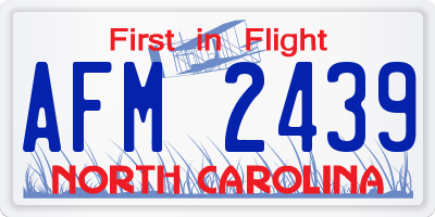 NC license plate AFM2439