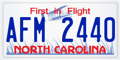 NC license plate AFM2440