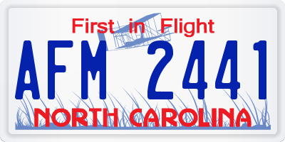 NC license plate AFM2441