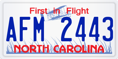 NC license plate AFM2443