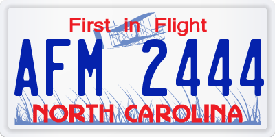 NC license plate AFM2444