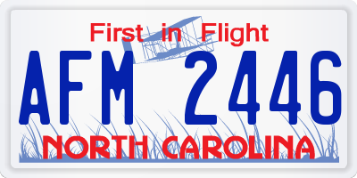 NC license plate AFM2446