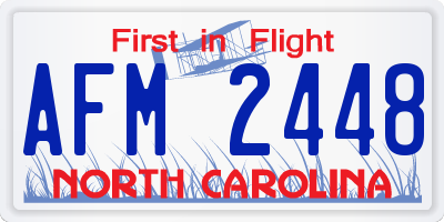 NC license plate AFM2448