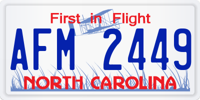 NC license plate AFM2449