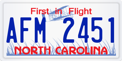 NC license plate AFM2451