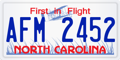 NC license plate AFM2452