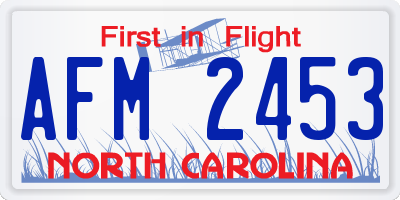 NC license plate AFM2453