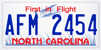 NC license plate AFM2454