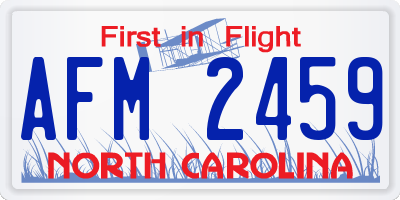 NC license plate AFM2459