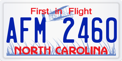 NC license plate AFM2460