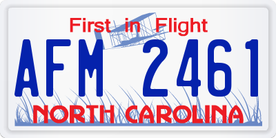 NC license plate AFM2461