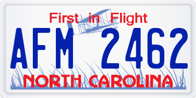 NC license plate AFM2462