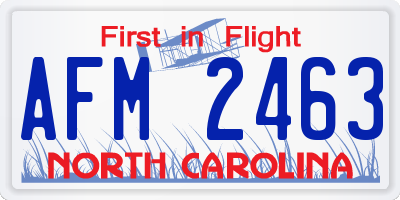 NC license plate AFM2463